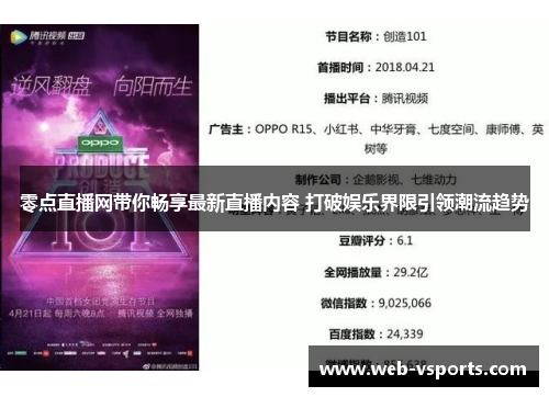 零点直播网带你畅享最新直播内容 打破娱乐界限引领潮流趋势